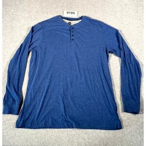 Weatherproof Henley‎ Shirt Mens XL Blue Cotton Long Sleeve Streetwear Outdoor